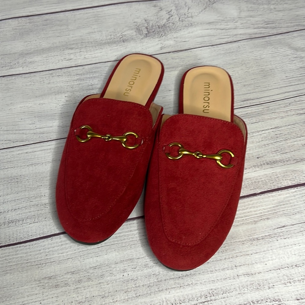 Red Suede Mule